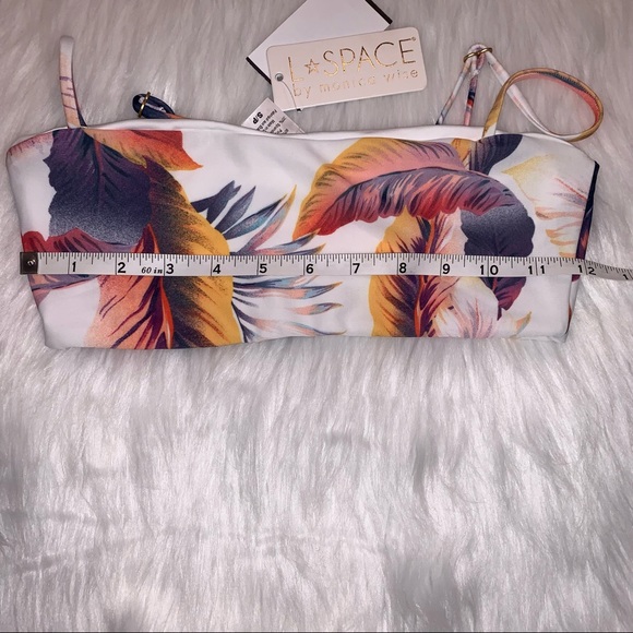 L*Space White, Leaf Print Rebel Bikini Top Size Small NWT - Picture 2 of 4